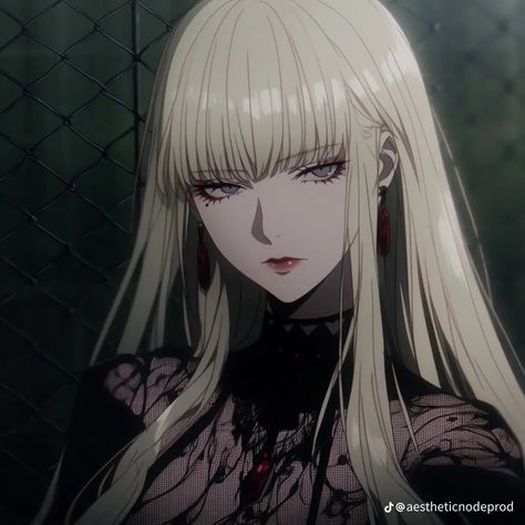 Blue Gray Eyes, Goth Mom, Anime Long Hair, Anime Cover Photo, Goth Girl, Gray Eyes, Long Blonde, Long Blonde Hair, Anime Outfits