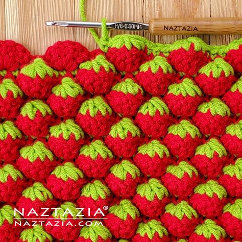 Amigurumi Patterns, Couture, Strawberry Stitch Crochet, Crochet Strawberry Stitch, Strawberry Stitch, Crochet Baby Blanket Tutorial, Crochet Strawberry, Crochet Clothes For Women, Crochet Throw Blanket