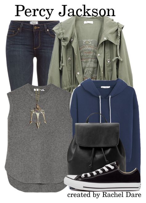 "Percy Jackson//Percy Jackson and the Olympians//Rachel Dare" by fandom-girls ❤ liked on Polyvore featuring Paige Denim, MANGO, Alexander Wang, Converse, Once Upon a Time and tallysfanbounds Percy Jackson Clothes Inspired Outfits, Percy Jackson Outfit Aesthetic, Rachel Dare, Percy Jackson Percy, Percy Jackson Outfits, Converse Nike, Best Sport, The Olympians, Everyday Cosplay