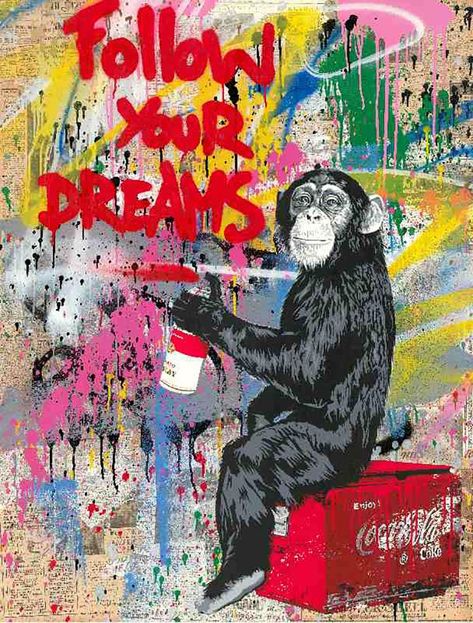 Multicolour Wallpaper, Urbane Kunst, Mr Brainwash, Street Art Artists, Street Art Banksy, Banksy Graffiti, Banksy Art, Graffiti Artwork, 3d Wall Decor