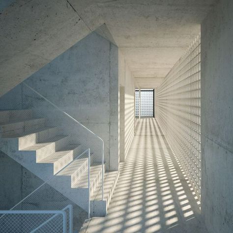 Light And Space, Shadow Architecture, Exterior Stairs, Facade Lighting, Stairs Architecture, Hus Inspiration, Facade Architecture, Light Architecture, Brutalism