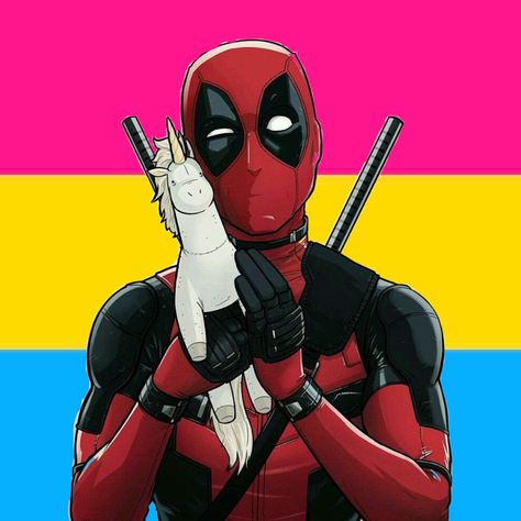 deadpool pansexual pride icon #deadpool #wadewilson Balayage, Pan Deadpool, Pride Spiderman, Deadpool Pfp Icon, Deadpool Comic Icons, Pansexual Characters, Dead Pool Art, Pansexual Pride Wallpaper, Deadpool Pfp
