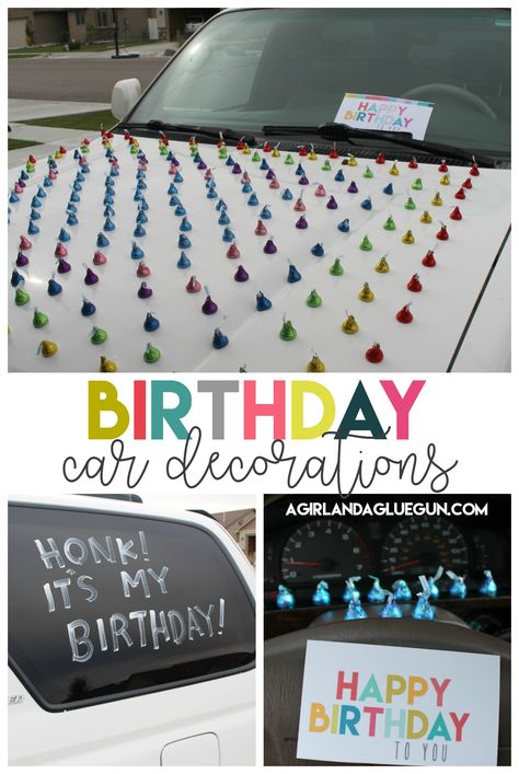 Tumblr, Decorated Car For Birthday, Birthday Pranks, Wedding Gift Card Box, Classroom Birthday, Cars Theme Birthday Party, School Birthday, 13th Birthday, Crazy Things To Do With Friends