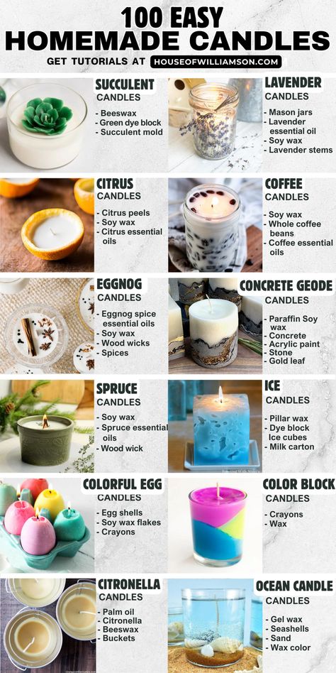 Light up your creativity with 100 ideas for incredible homemade DIY candles! Candle Making From Old Candles, Melting Candles To Make New Ones, When To Add Fragrance To Candles, Candle Making Ingredients, What Sells Best At Craft Shows 2023, Christmas Gel Candles Diy, Candle Making 101, Sprinkle Candles Diy, Candle Tips And Tricks