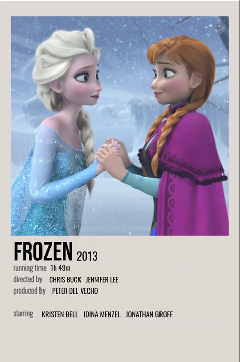 Frozen Poster, Movie Poster Room, Polaroid Movie Poster, Winter Movies, Disney Movie Posters, Scrapbook Disney, Desen Realist, Movie Card, Disney Princess Movies