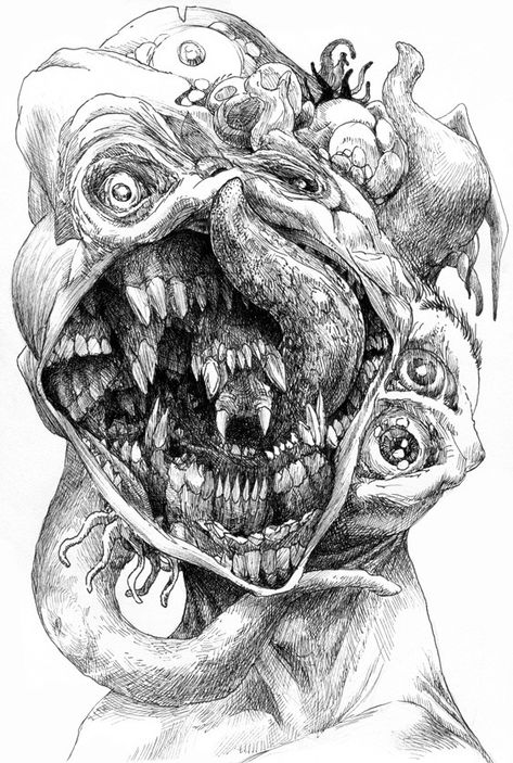 Lovecraftian Monsters by Safdarnama Lovecraftian Monsters, Lovecraft Monsters, Lovecraft Art, Scary Drawings, Horror Drawing, Lovecraftian Horror, Creepy Drawings, H P Lovecraft, Monster Drawing