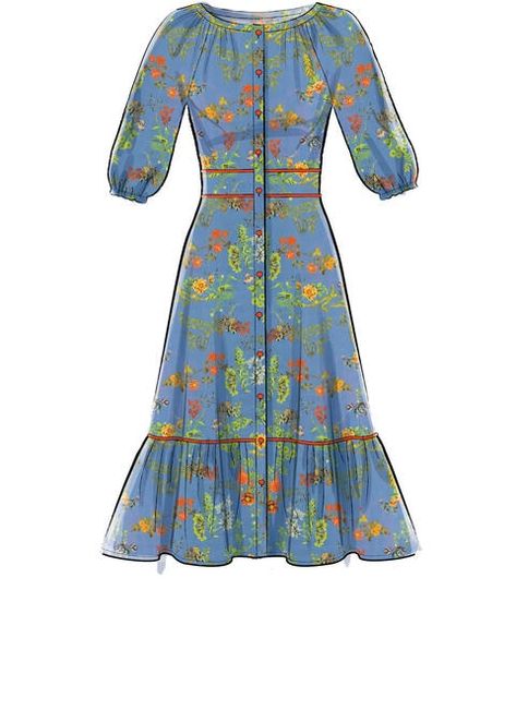 M7925 Prairie Dress Pattern, Button Front Dress Pattern, Skirt Variations, Mccalls Dress, Misses Dresses, Dresses Sewing, Dress Design Sketches, Maxi Dress Pattern, Mccalls Sewing Patterns