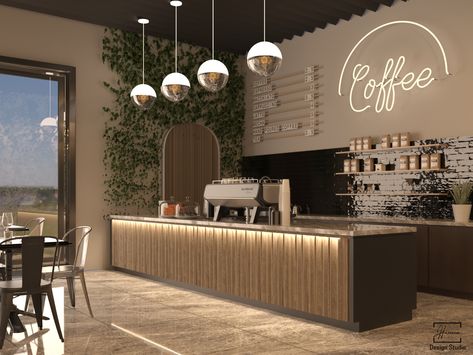 Luxurious Coffee Corner, Chocolate Cafe Design, Counter Cafe Design, Modern Cafe Interior Design, Minimalist Cafe, Cafe Design Inspiration, Cafeteria Design, Modern Coffee Shop, Coffee Counter