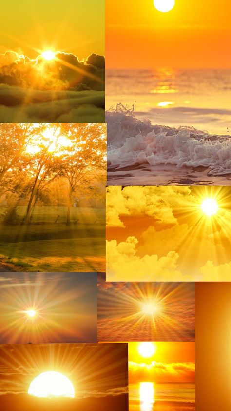 Nature, Sun Collage Wallpaper, Sun Background Aesthetic, Yellow Sun Wallpaper, Sunshine Wallpaper Aesthetic, Sunshine Aesthetic Wallpaper, Aesthetic Sun Wallpaper, Sun Light Aesthetic, Sun Wallpaper Aesthetic