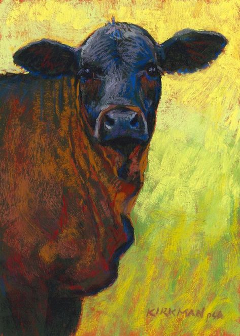 Original Fine Art By © Rita Kirkman in the DailyPaintworks.com Fine Art Gallery Pastel, Miniature Cows, Cow Painting, Southwest Art, Cow Art, Daily Painting, Daily Paintworks, Birds Painting, Magazine Art