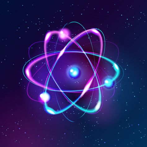 Atoms Aesthetic, Atom Image, Atom Art, Neon Atom, Rakel Sablon, Background For Computer, Atomic Model, Atom Model, Quantum Theory