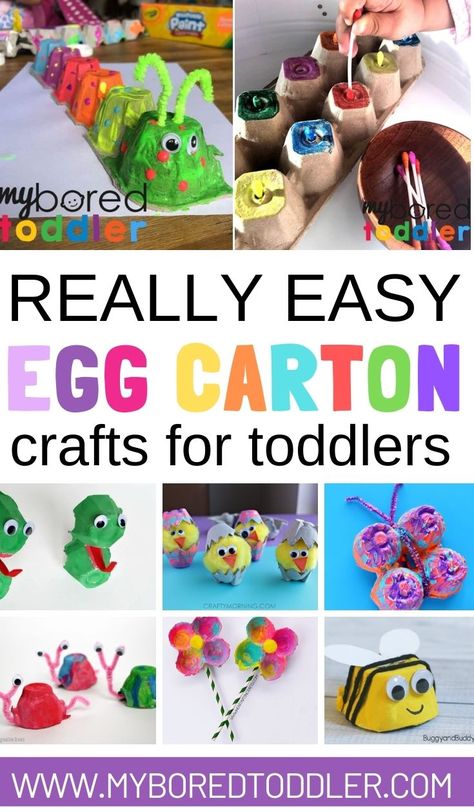 Really easy egg carton crafts for toddlers and preschoolers Upcycling, Crafts For Toddlers, Spring Animal Crafts, Toddler Painting Activities, Flower Wall Decor Ideas, Egg Box Craft, Egg Carton Art, Easy Toddler Crafts, Toddler Painting