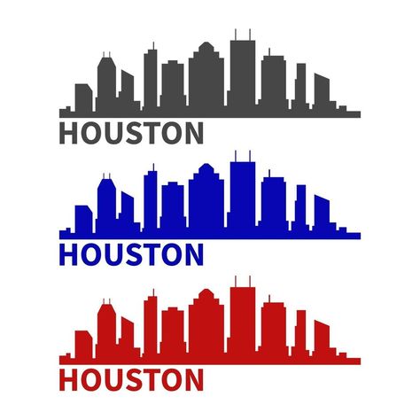 Houston, Houston Texas Skyline, Houston Skyline, Skyline Painting, Skyline Silhouette, Houston Texas, Vector Art, White Background, Vector Free