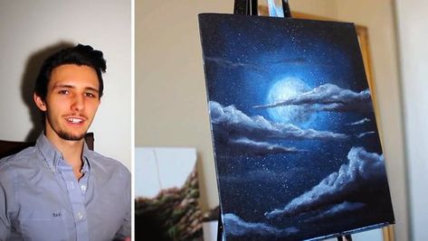Today we paint a large glowing moon amongst a starry night sky. We also go over how to paint clouds. This is an acrylic painting lesson.\r\rYou can find my book on the essentials of acrylic painting here: \r\r\rFor hour long real time acrylic painting lessons + Patreon: \r\rHere is my facebook as well, I post a fair amount of my work here.\r\rInstagram: \rIn todays speed painting tutorial we are creating a night sky full of stars, the moon, and some moonlit clouds. This landscape is done in acry Paint Videos, Moon And Clouds, Acrylic Tutorials, Speed Painting, Prophetic Art, Acrylic Painting Lessons, Acrylic Painting Tutorials, Cloud Painting, Creative Painting