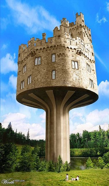 Castle in the air--this will be the grandchilds tree house someday..:) Unusual House, Architecture Cool, Crazy Houses, Famous Castles, Unusual Buildings, Real Estat, Unusual Homes, Flood Zone, Interesting Buildings