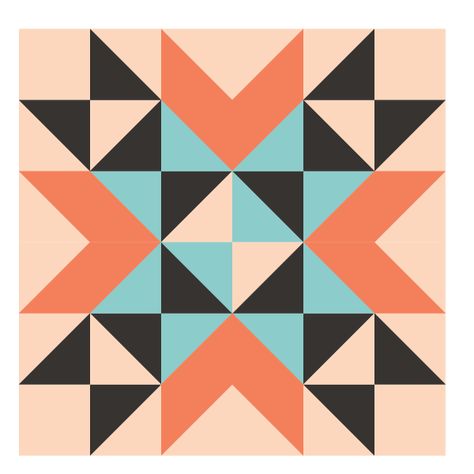 Tela, Patchwork, Wyoming Star Quilt Block, Aztec Quilt Block, Aztec Quilt, Painted Barn Quilts, Barn Quilt Designs, Geometric Quilt, Flower Quilts