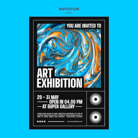 Illustrated Flyer Design, Event Mailer Design, Poster Design For Exhibition, Poster Templates Design, Poster Design For Art Exhibition, Art Event Invitation Design, Exhibition Posters Design, Flyer Invitation Design, Flyer Design Illustration