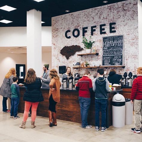 Church Cafe Ideas, Church Coffee Station, Church Coffee Bar Ideas, Coffee Bar Interior Design, Church Coffee Bar, Modern Church Interior, Church Cafe Design, Coffee Bar Interior, Church Coffee Shop