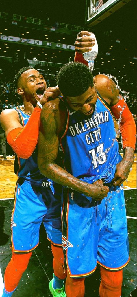 Westbrook Wallpaper, Nba Paul George, Russell Westbrook Wallpaper, Paul George Nba, Westbrook Wallpapers, Ja Morant Style, Nba Funny, Basketball Background, Sports Illustrated Covers