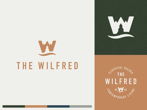 The Wilfred Branding by Nick Johnston Logos, White Space Logo, Negative Space Graphic Design, Clever Logo Design, Logo Design Negative Space, Typo Logo Design, Negative Space Design, Dribbble Design, Space Logo