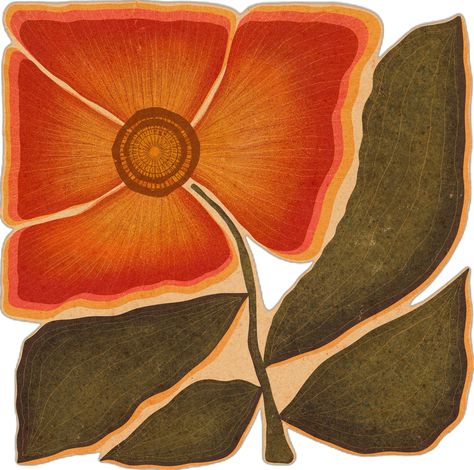 Vintage-inspired botanical illustration of an orange flower by Rebecca Zwanzig of High West Wild. Shop floral, plant, & animal illustrations to decorate your home. High West Wild is a curated collection of illustrations & wearable art inspired by scientific drawings of flora & fauna. 60s-inspired flower art. Scientific Drawing, Arte Obscura, Lukisan Cat Air, Arte Inspo, Orange Flower, Pics Art, Funky Art, Animal Illustration, Botanical Illustration