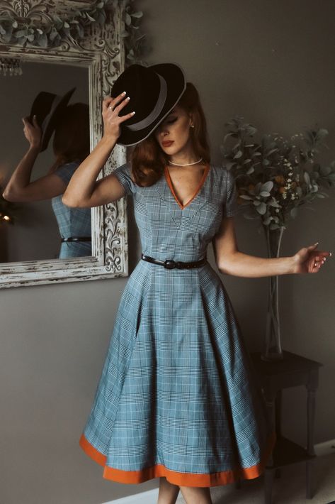 1940 Fashion Women, 1950 Fashion Women, 50s Inspired Outfits, 1950s Fashion Women, 1940s Fashion Dresses, 1940s Outfits, 50s Outfits, Vintage Swing Dress, Look Retro