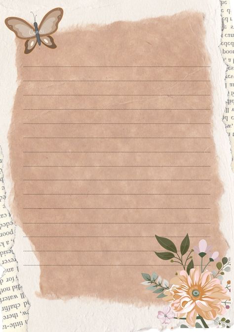 Butterfly Writing, Kertas Binder, Free Printable Stationery Paper, Vintage Writing Paper, Printable Journal Pages, Vintage Paper Background, Writing Paper Printable Stationery, Free Printable Stationery, Digital Writing
