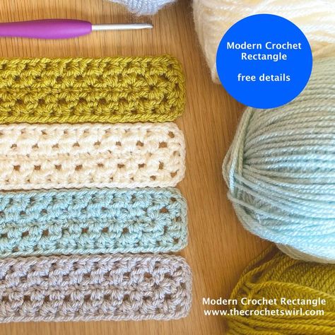 How to make a Modern Crochet Rectangle Rectangle Granny, Crochet Swirl, Beginner Haken, Crochet Rectangle, Traditional Granny Square, V Stitch Crochet, Modern Crochet Blanket, Granny Pattern, Crochet Square Blanket