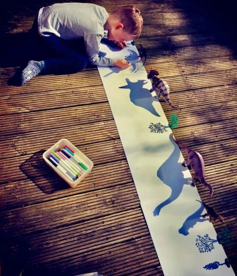 How to Make Shadow Art With Kids - Play Outside! | Kids Activities Blog Backyard Activities, Shadow Drawing, Dinosaur Activities, Dinosaur Crafts, Steam Activities, Diy Toddler, Creative Arts And Crafts, Shadow Art, Summer Activities For Kids