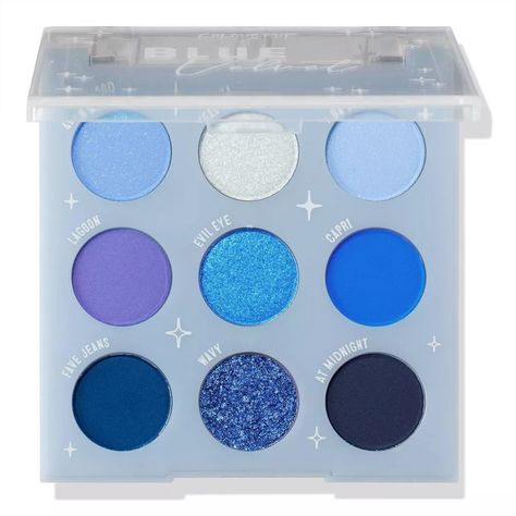 Blue Eyeshadow Pallete, Dark Blue Eyeshadow Palette, Color Pop Makeup, Sultry Eyes, Blue Eyeshadow Palette, Colourpop Eyeshadow Palette, Beginner Eyeshadow, Colourpop Eyeshadow, Peach Palette