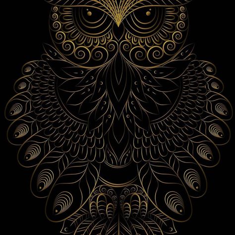 Owl Design Drawing, Owl Wallpaper Iphone, Tato Mandala, Owl Tattoo Drawings, Wallpaper Seni, Owl Artwork, Mandala Wallpaper, Owl Wallpaper, Owl Tattoo Design