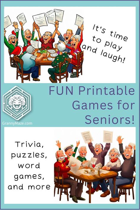 Trivia, puzzles, word games and more. It's time to play and laugh! Visit www.grannymaze.com One To One Activities For Seniors, Physical Activity Games For Seniors, Word Games For Seniors Free Printable, Name That Tune Game For Seniors, Memory Games For Seniors Free Printable, Fall Games For Seniors, Bored Board For Seniors, Games To Play With Seniors, Games For Seniors Activities