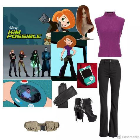 Fashmates Outfit Inspiration: Kim Possible Inspired Costume - Contest Entry Halloween, Halloween Costumes, Disney, Kim Possible Outfit, Kim Possible, Costume Contest, Outfit Inspiration, Outfit Inspirations, Fashion Outfits