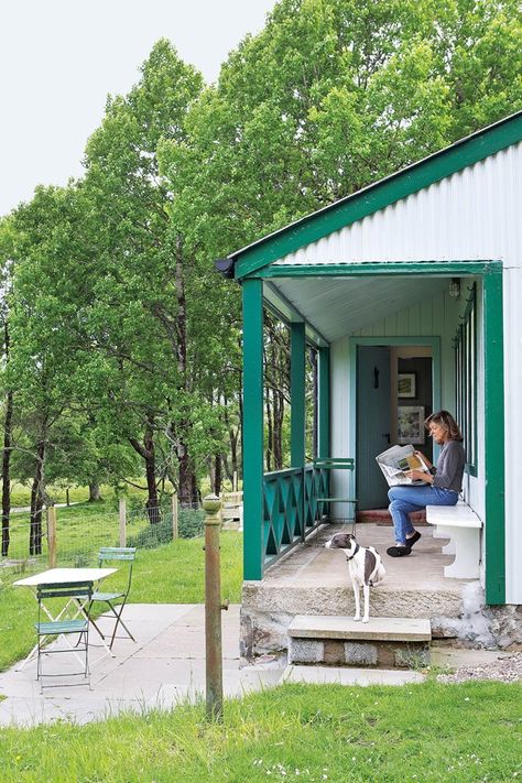 Jeanetta and Ruby on the porch Small Home Inspiration, Scottish Bothy, Hamilton Scotland, Scottish Cottage Interior, Rustic Home Exterior, Scottish Cottages, Real Homes, Modern Farmhouse Exterior, Bo Peep