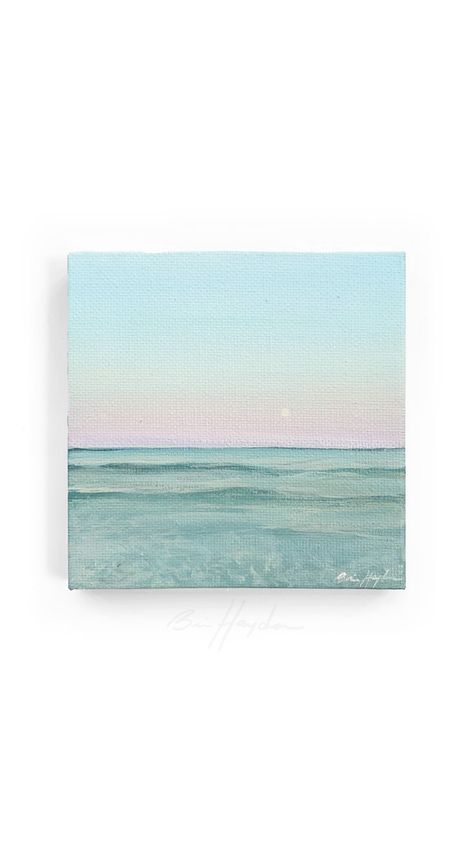 Mini canvas painting of dusk at Rainbow Beach, Australia Landscape Art Ideas, Beach At Dusk, Simple Painting Ideas, Beach Art Painting, Simple Painting, Rainbow Beach, Painting Series, Paint Photography, Ocean Canvas