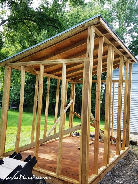 DIY 8x12 Lean to Shed | Free Garden Plans - How to build garden projects Small Shed, Small Shed Plans, Diy Storage Shed Plans, Backyard Storage Sheds, Lean To Shed Plans, Diy Storage Shed, Wood Shed Plans, Lean To Shed, Backyard Storage