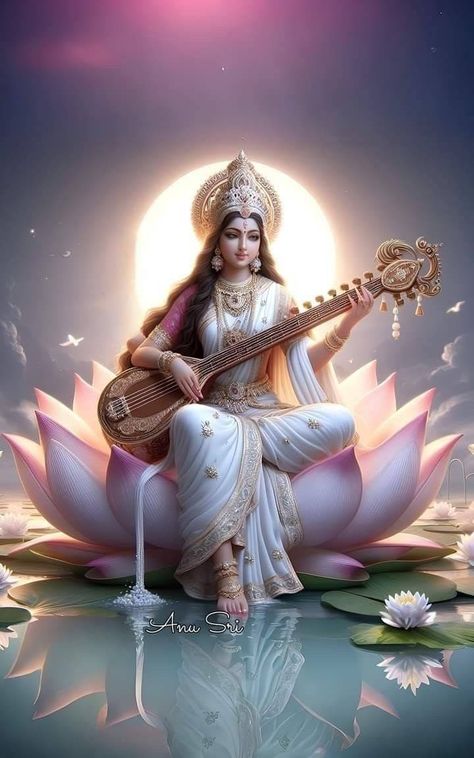 Jai Maa Saraswati, Lord Saraswati, Devi Saraswati, Saraswati Picture, Arte Ganesha, Saraswati Mata, Saraswati Photo, Saraswati Puja, Saraswati Devi