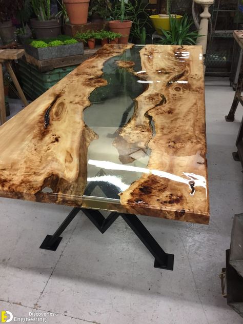 28+ Gorgeous Table Design Ideas To Complement Your Home | Engineering Discoveries Resin Wood Table, Beautiful Bedroom Furniture, Latest Furniture Designs, Home Furniture Ideas, Wood Resin Table, Epoxy Wood Table, Epoxy Table Top, Wood Table Design, Eco Friendly Furniture