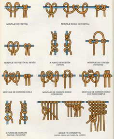 Simpul Makrame, Art Macramé, Pola Macrame, Tutorial Macramé, Macrame Knots Tutorial, Makramee Diy, Macrame Knots Pattern, Knots Tutorial, Macrame Wall Hanging Diy