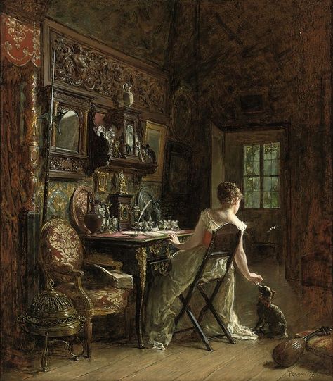 Antoine Emile Plassan (Bordeaux 1817-1903 Paris)  A tasty treat Historical Art, Victorian Paintings, Rennaissance Art, 19th Century Art, Baroque Art, Classic Paintings, Victorian Art, Old Paintings, Romantic Art