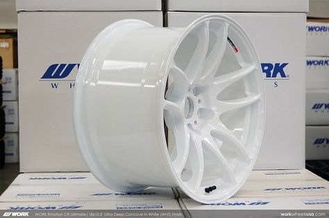 WORk Emotion Kiwmai ULtra Deep Concave - Super White Color White Wheels, White Rims, Super White, Love Car, Car Stuff, Wheels And Tires, Wheel Rims, Graffiti Art, Tires