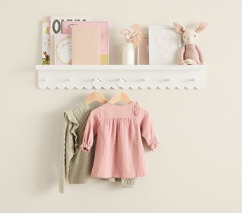 Kids Room Storage & Kids Toy Storage | Pottery Barn Kids Sweet Style, Scallop Decor, Peg Rack, Mom Things, Girls Bedrooms, White Nursery, Toddler Room, Free Interior Design, Design Help