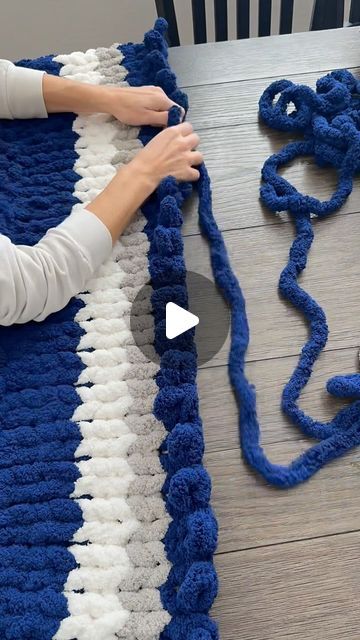 Handmade Chunky Knit Blankets on Instagram: "Can you guess the theme of this chunky blanket? • • #handknitblanket #chunkyknitblanket #chunkyblankettutorial #chenilleblanket #babyblanket #homedecor #diyhomedecor #handmadeblanket #etsycreatorco" Fun Crochet Blanket, Chunky Crochet Blanket Pattern Free, Chunky Baby Blanket Crochet Pattern, Big Yarn Blanket, Finger Knitting Blankets, Taylor Swift Cruel Summer, Chunky Blanket Diy, Chunky Crochet Throw, Chunky Blanket Pattern