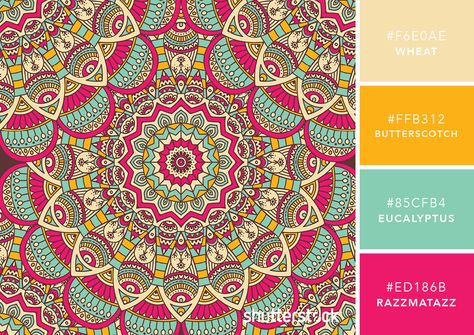 101 Color Combinations to Inspire Your Next Design – Mandala Color Palette Mandala Color Palette, Tattoo Calf, Bedroom Colors Schemes, Mandalas Painting, Red Images, Design Mandala, Mandalas Drawing, Color Schemes Colour Palettes, Mandalas Design