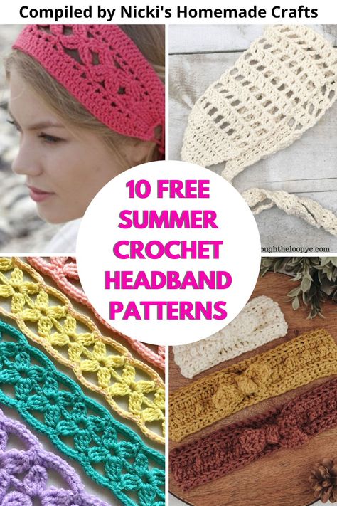 Crocheted Headbands Free Patterns Easy Ear Warmers, Amigurumi Patterns, Crochet Boho Accessories, Crochet Wearable Accessories, Crochet Headbands With Elastic, Crochet Running Headband, Head Bands Crochet Pattern Free, Crochet Cotton Headband, Free Headband Crochet Patterns