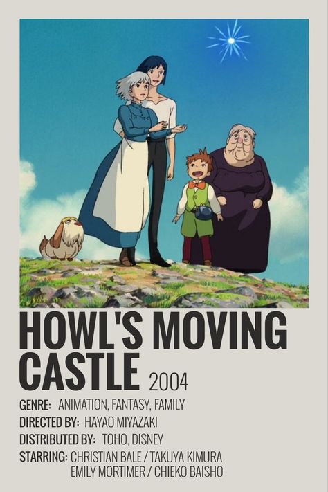 studio ghibli howl's moving castle movie aesthetic minimalist polaroid poster Howl's Moving Castle Movie, Howl's Moving Castle Poster, Castle Movie, Minimalist Polaroid Poster, Studio Ghibli Poster, Film Polaroid, Takuya Kimura, Studio Ghibli Characters, Movie Aesthetic