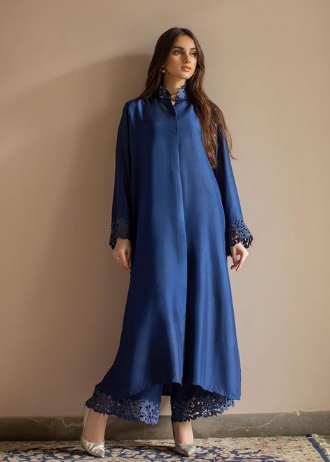 Hijabi Dress, Deepak Perwani, Midnight Sapphire, Raw Silk Dress, Pakistani Women Dresses, Pakistani Fancy Dresses, Fancy Dresses Long, Pakistani Dresses Casual, Pakistani Fashion Party Wear