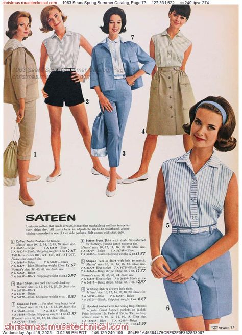 1963 Sears Spring Summer Catalog, Page 73 - Catalogs & Wishbooks 1963 Womens Fashion, 1963 Fashion Women, 1960s Casual Fashion, Early 60s Fashion Women, 1960s Teenage Fashion, 60s Spring Fashion, 1963 Outfits, 1960s Fashion Casual, 1960s Fashion Summer