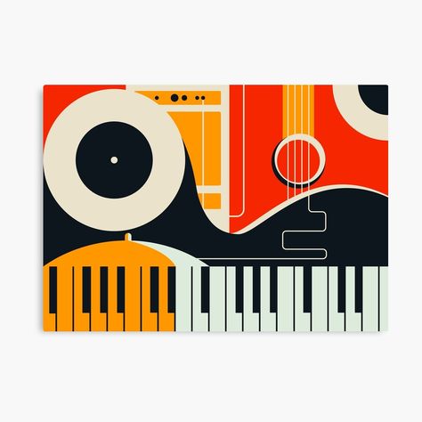 Get my art printed on awesome products. Support me at Redbubble #RBandME: https://www.redbubble.com/i/canvas-print/Jazz-Design-6-by-SKvector/99156857.5Y5V7?asc=u Music Wall Design, Music Illustration Artworks, Jazz Decorations, Music Art Aesthetic, Music Inspired Art, Music Painting Canvas, Home Graphic Design, Bauhaus Painting, Jazz Design