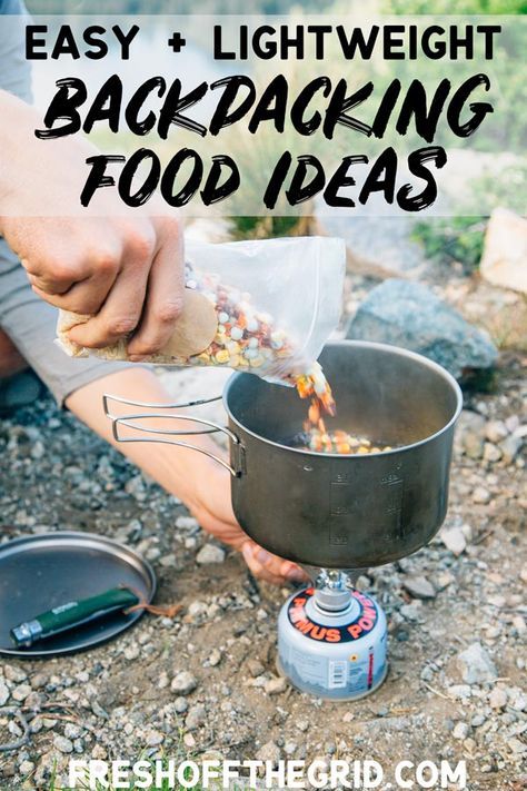 The Best Backpacking Food Ideas - Backpacking Breakfasts, Backpacking Lunch, Backpacking Dinners - we show you our favorite picks from our time on the trail! Kayak Camping Meals, Hiking Dinner Ideas, Backpack Camping Food, Kayak Camping Hacks, Backcountry Camping Food, Hiking Food Ideas, Backpacking Lunch, Lightweight Backpacking Food, Hiking Lunch